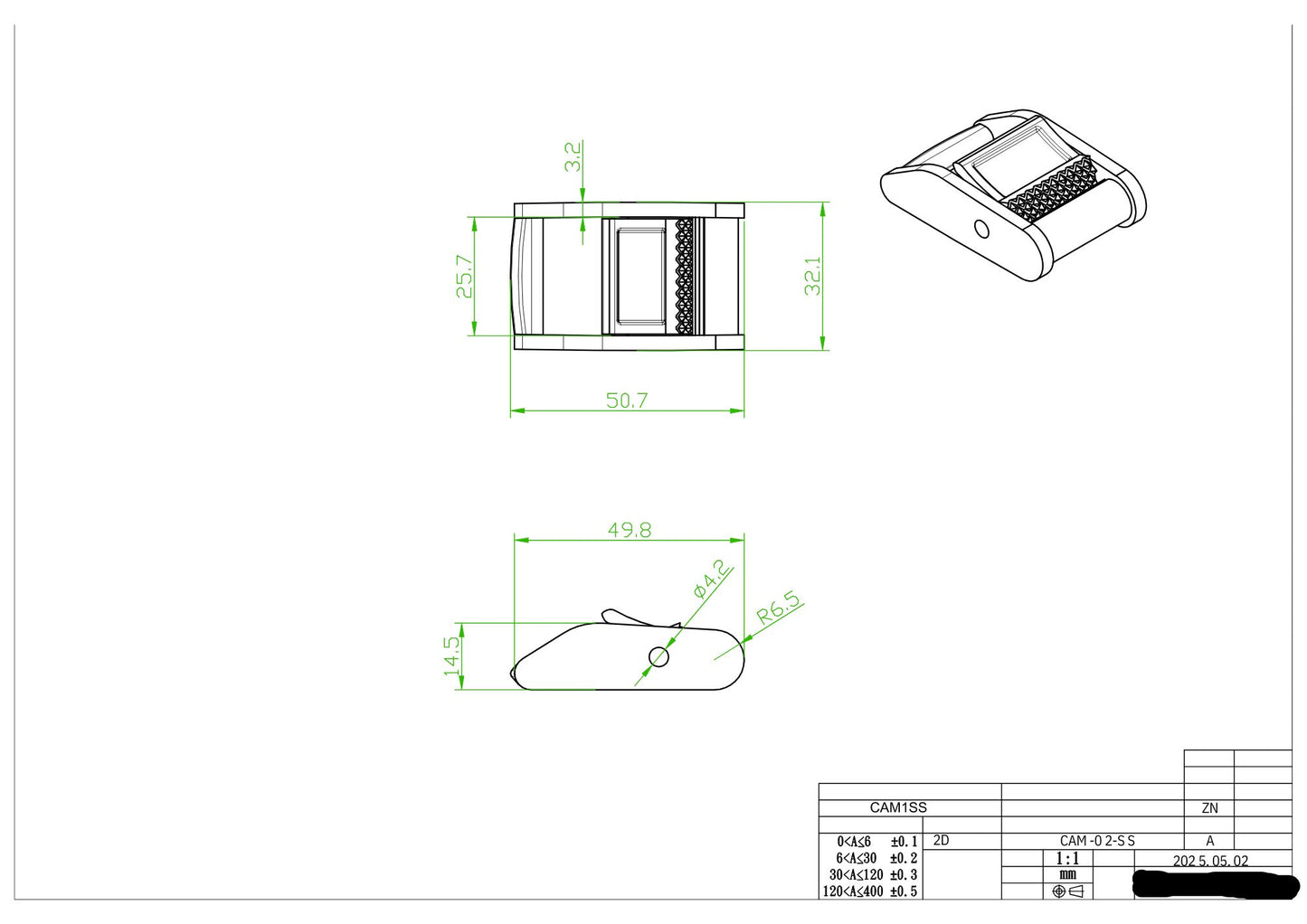 1CBSS 1" Stainless Steel Cam Buckle