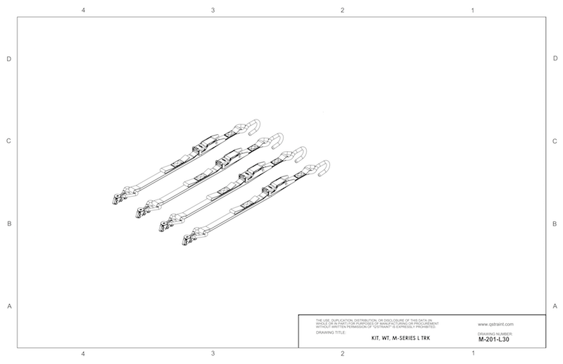 Kit 4 Over-Center M-Series Belts with No Occupant Securement | M-201-L30