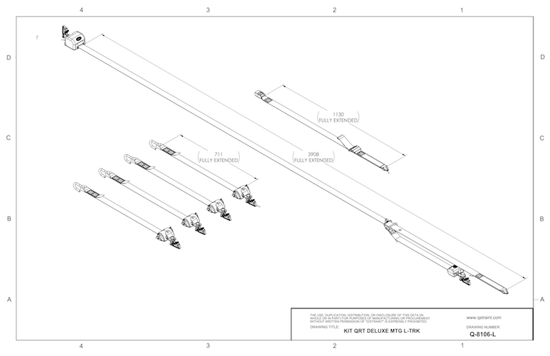QRT Deluxe Retractor System (L Track) with Retractable Height Shoulder Belt | Q-8106-L Q'Straint
