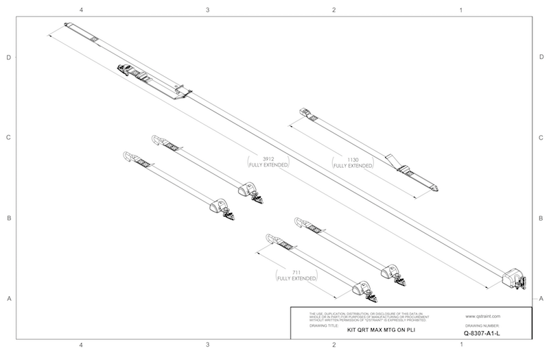 Q'Straint QRT Max Retractor Kit w/ Combo Lap/Shoulder Belt for L-Track | Q-8307-A1-L Q'Straint