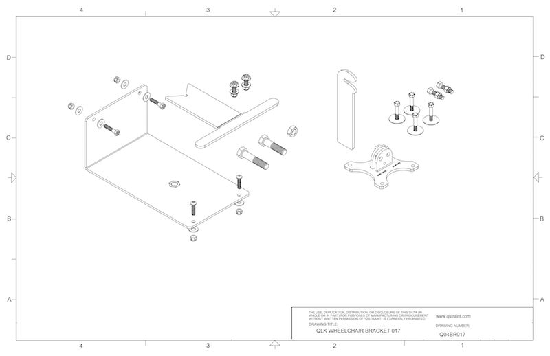 Q04BR017 q'straint qlk wheelchair docking system bracket
