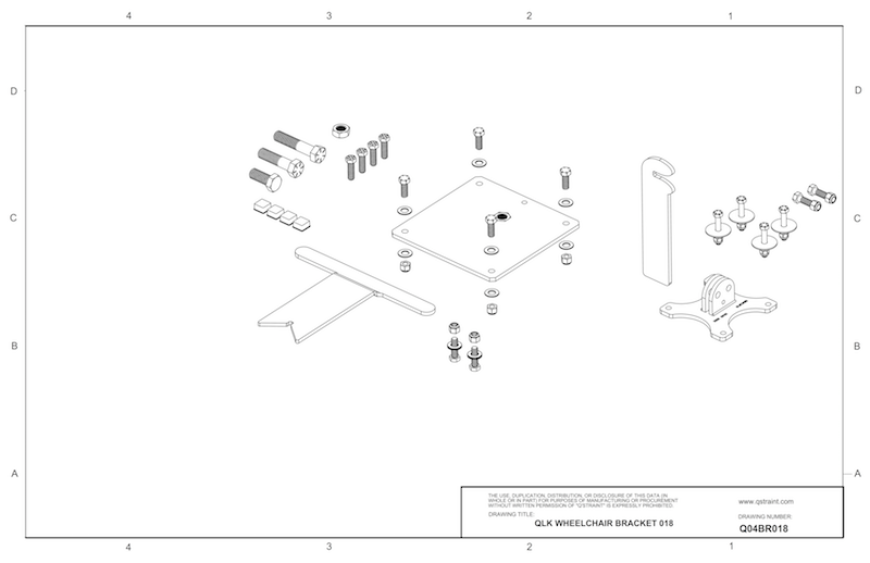 Q04BR018 q'straint qlk wheelchair docking system bracket
