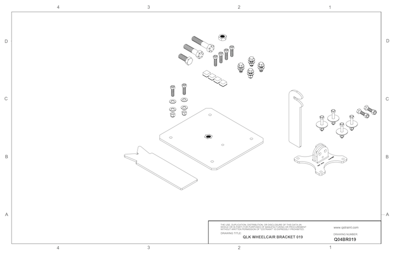 Q04BR019 q'straint qlk wheelchair docking system bracket
