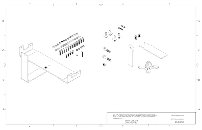 Q04BR045 Q'Straint QLK Docking System Bracket