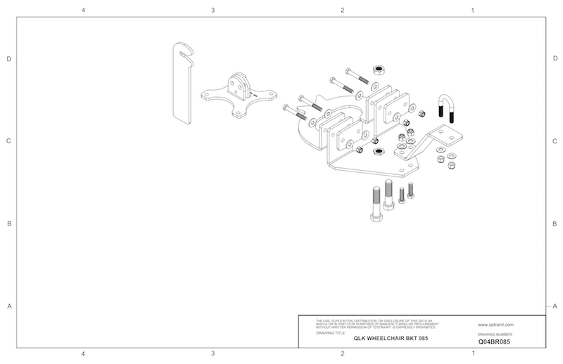 Q04BR085 Q'Straint QLK Docking System Bracket