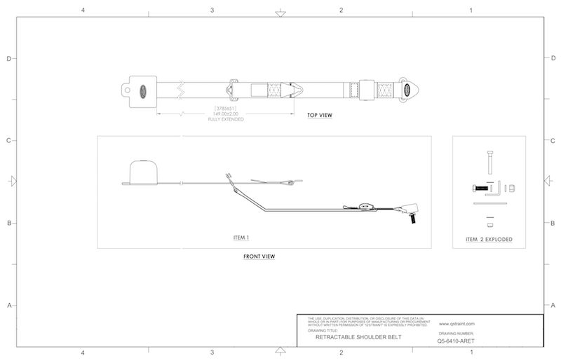 Q5-6410-ARET | retractable shoulder belt | Q'Straint