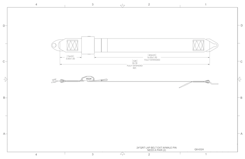 Q8-6324 | Q'straint 24" lap belt extension