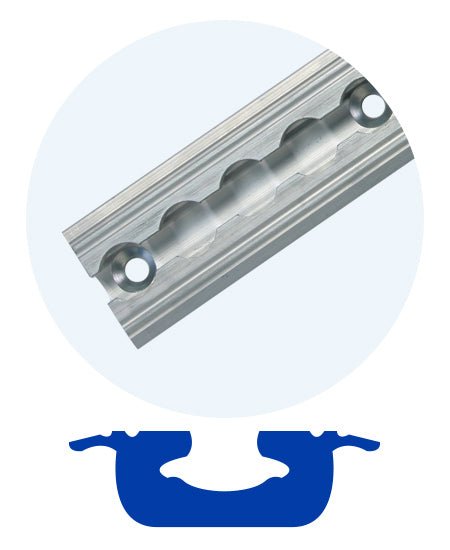 FEF753 - 01 | 100" L - Track Section, Undrilled | OMNI FLANGE SERIES - WheelchairStrap.com