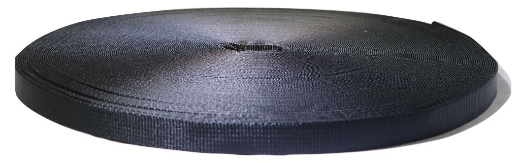 1" Black Premium, Heavy Duty Webbing - 4,500 lb. MBS - RatchetStrap.com