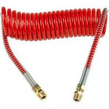 15 ft Air Coil Hose Red w/ 12 inch Leads | 11015R