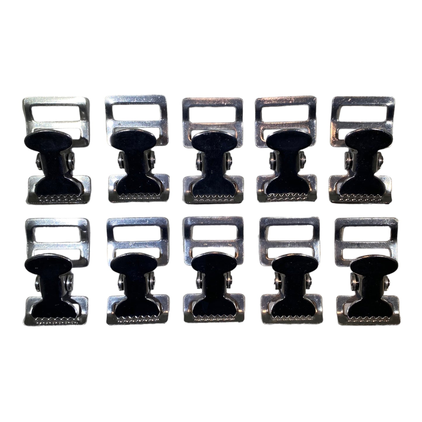 Alligator Buckle Tourniquet Buckle 1" Nickle Plated Clamp 10 PACK | 1TBNX10