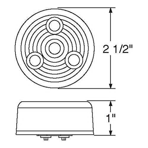 2.5" Round Red Clearance Side Marker Light 4 LED - ratchetstrap-com.myshopify.com
