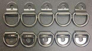 QTY 10 - Marine Boat 316 Stainless Steel D Ring Pad Eye D-Ring 1/8'' Pin Hole - ratchetstrap-com.myshopify.com