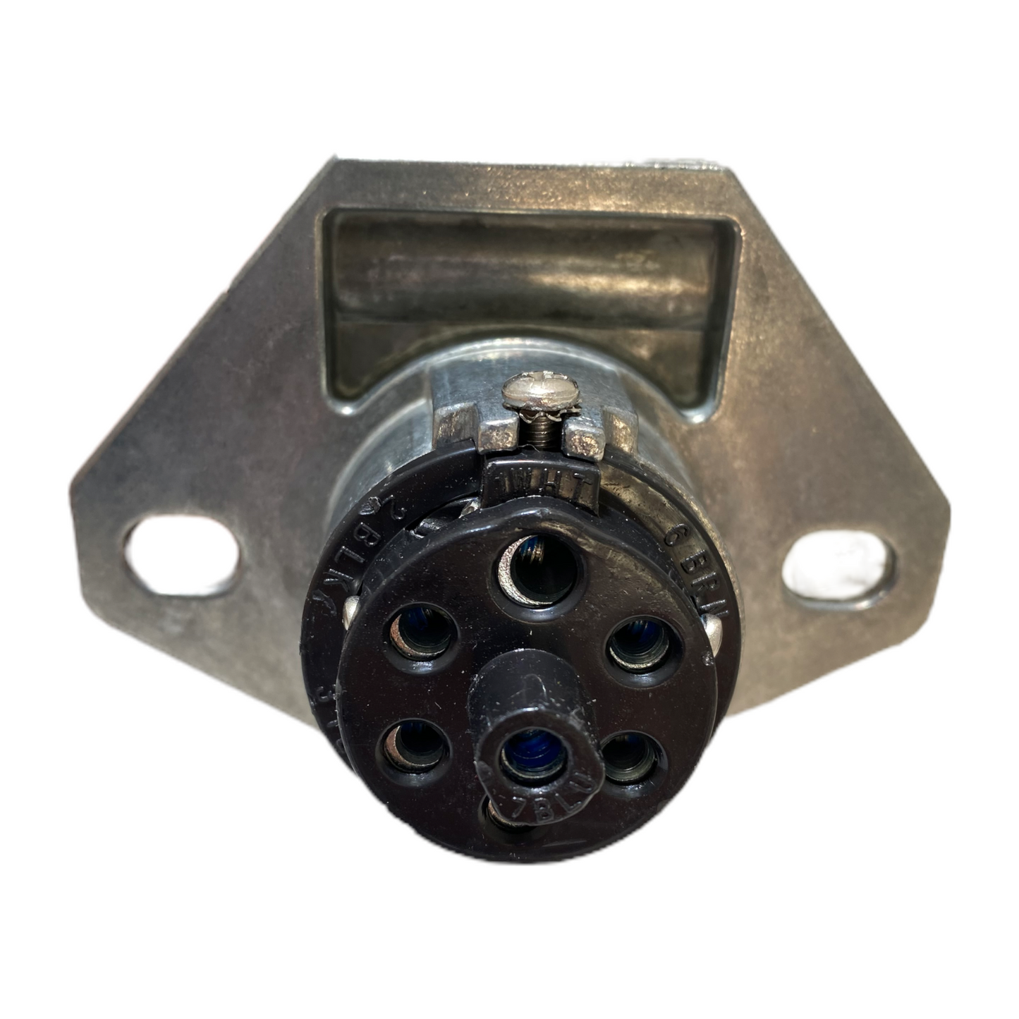 Phillips Ind. 7 Split Pin Socket with 2 Hole Mount Zinc Die-Cast | 15-720