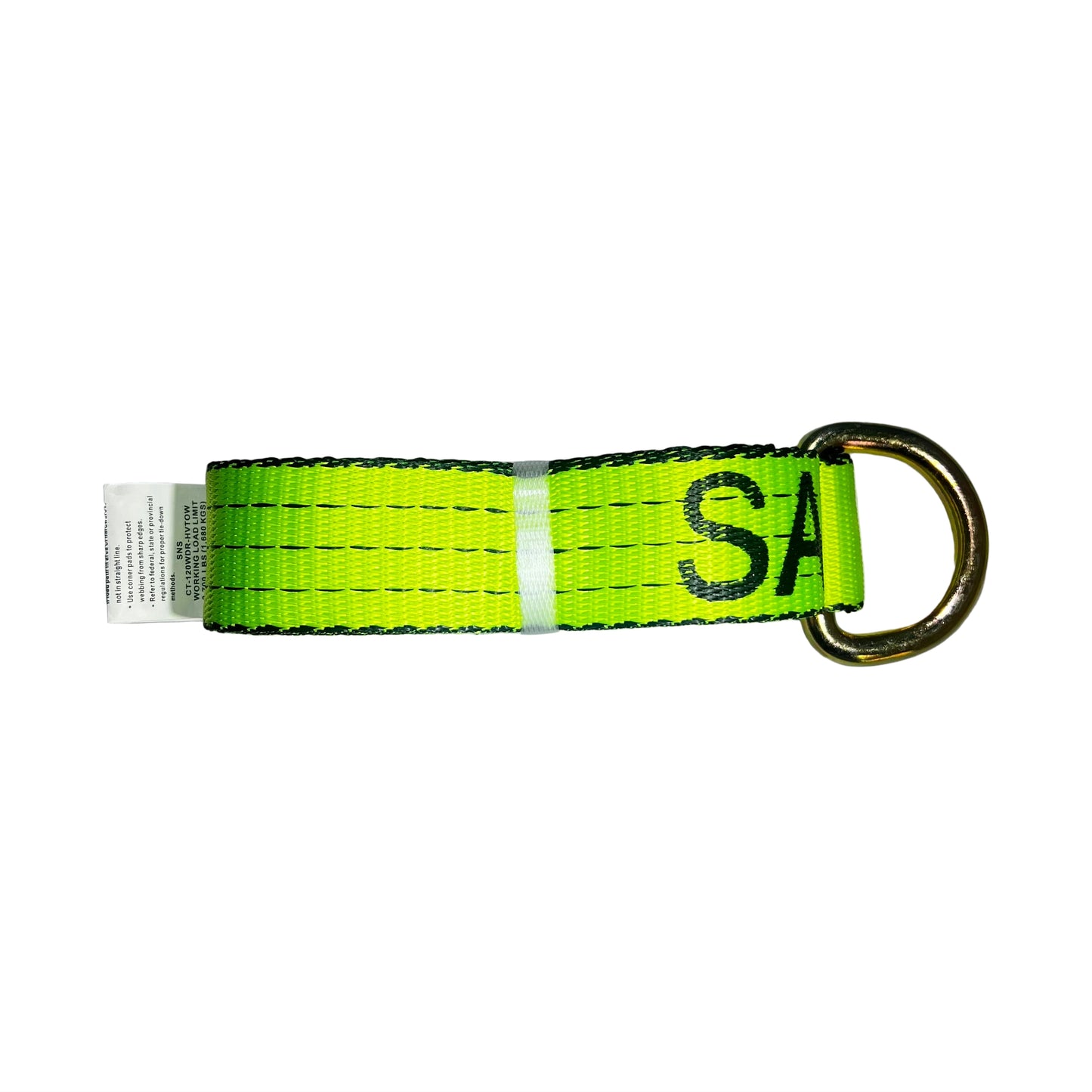 Lasso Strap w/O Ring Auto Hauling 10 FT | HI-VIZ GREEN