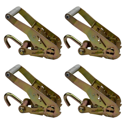 2” Short Wide Handle Ratchet with Finger Hook | 4 PACK | RatchetStrap.com