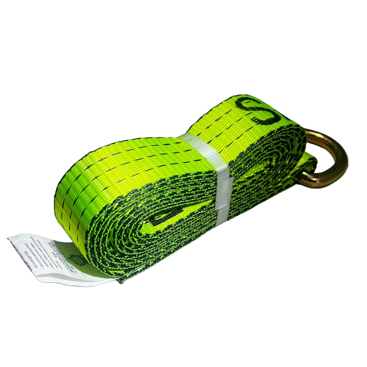 Lasso Strap w/O Ring Auto Hauling 10 FT | HI-VIZ GREEN