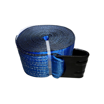 4" x 30' Winch Strap w/ Flat Hook | Blue