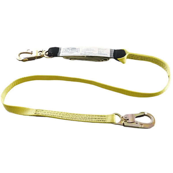 1" x 6 Ft Shock-Absorbing Nylon Web Lanyard w/ Double-Locking Snap Hooks | 96516