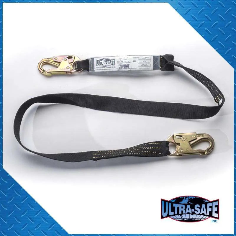1 3/4” x 6’ Shock Absorbing Kevlar® Lanyard with Double Locking Hooks Each End | 96516K