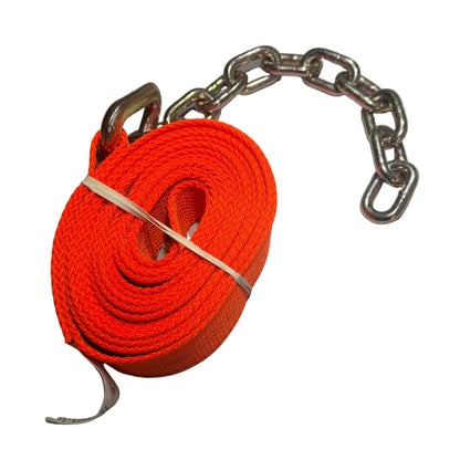 8 Point DiamondWeave™  14 Ft Strap Kit for Rollback/Flatbed Tie Downs with 12" Chain Tail | COLOR OPTIONS