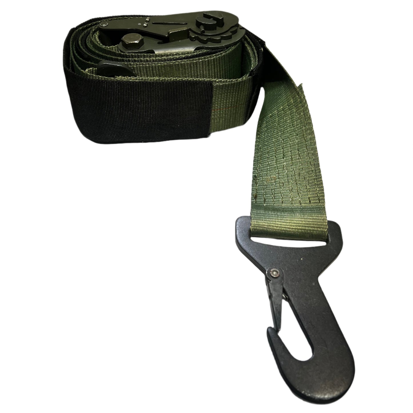3"x22' Ratchet Strap w/ 2 Snap Hooks & Protective Sleeves