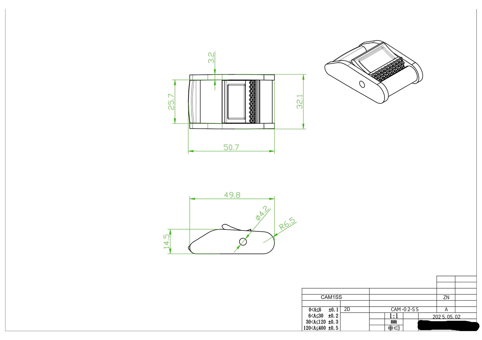 1CBSS 1" Stainless Steel Cam Buckle