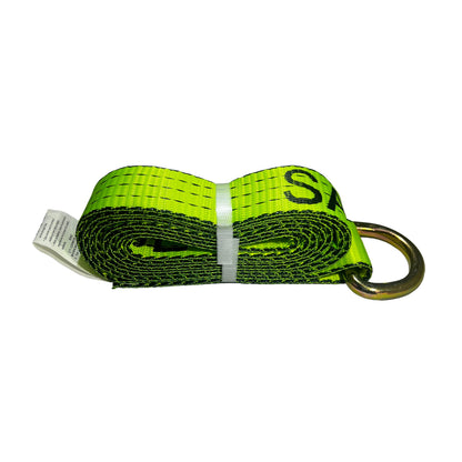Lasso Strap w/O Ring Auto Hauling 10 FT | HI-VIZ GREEN
