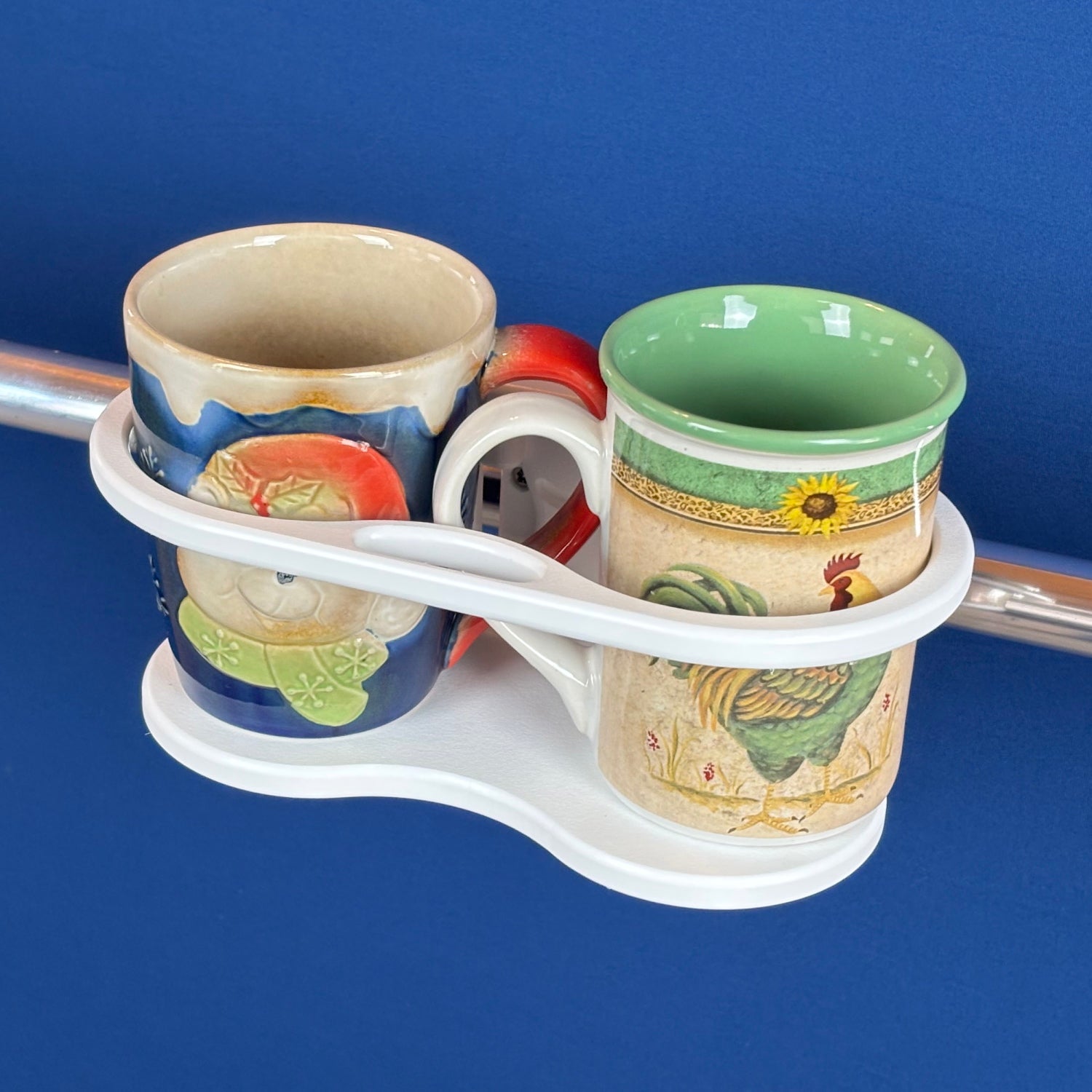 Quick Release Double Drink Holder – Clamp-On for Horizontal or Vertical Tubing