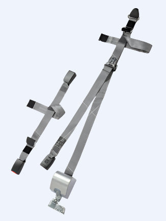 AMF Bruns Retractable Lap/Shoulder Belt w/ Height Adjuster, L-Track fitting on Top & Bottom AMF Bruns