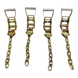 8 Point DiamondWeave™ 18' Strap Kit for Rollback/Flatbed Tie Downs with 12" Chain Tail | COLOR OPTIONS