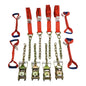 8 Point DiamondWeave™ 18' Strap Kit for Rollback/Flatbed Tie Downs with 12" Chain Tail | COLOR OPTIONS