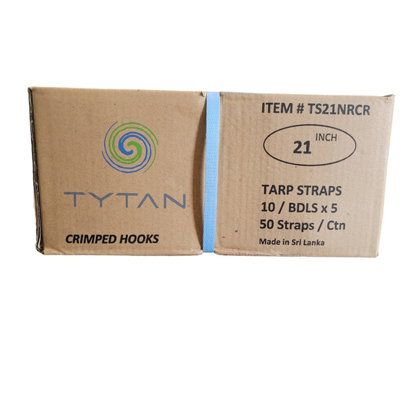 Rubber Tarp Straps w/ Crimped S Hooks BOX OF 50 | LENGTH OPTIONS