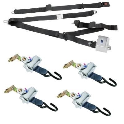 Q'straint Deluxe Retractor Kit with Retractable Shoulder/Lap Belt  (A Track) | Q-8101-A1-A Q'Straint