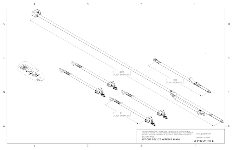 Q'straint Deluxe Retractor Kit with Retractable Shoulder/Lap Belt Combo | Q-8100-A1-HR-L Q'Straint