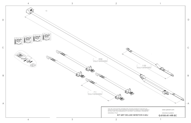 Q'straint Deluxe Retractor Kit with Retractable Shoulder/Lap Belt Combo | Q-8100-A1-HR-SNC Q'Straint