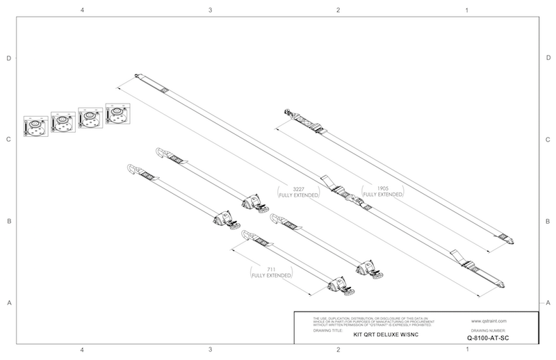 Q'Straint Standard retractor kit with Slide-N-Click Fittings | Q-8100-AT-SC