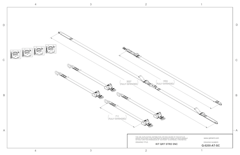 Q'Straint Standard retractor kit with Slide-N-Click Fittings | Q-8200-AT-SC