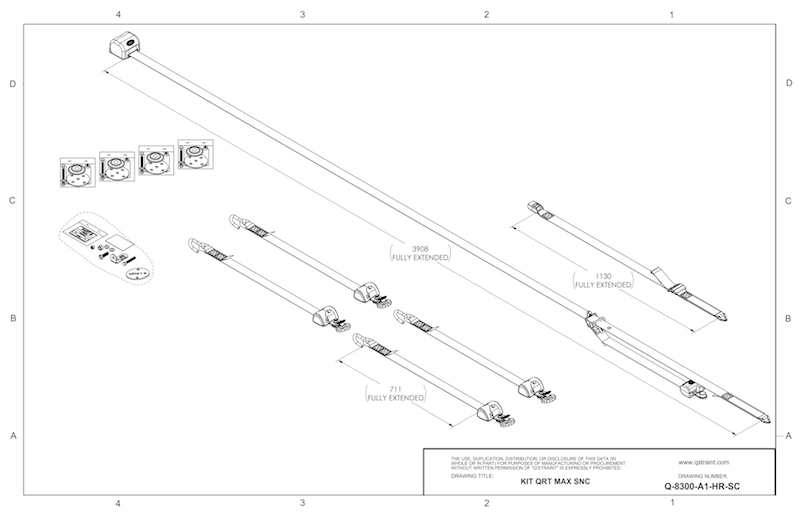 Q-8300-A1-HR-SC | QRT Mac retractors with slide-n-click and lap and shoulder belts