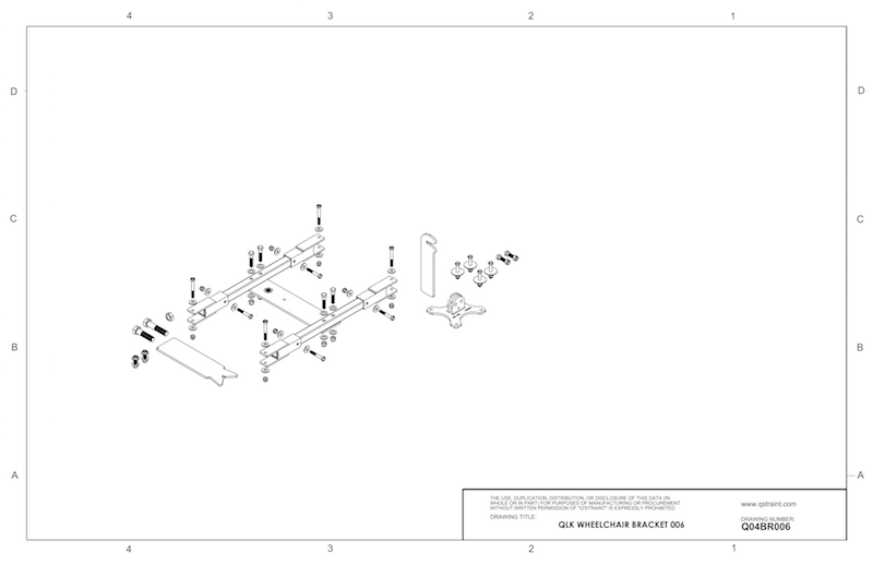 Q04BR006 q'straint qlk wheelchair docking system bracket 