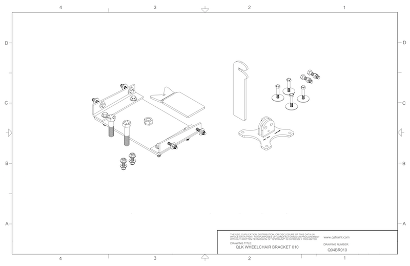 Q04BR010 q'straint qlk wheelchair docking system bracket