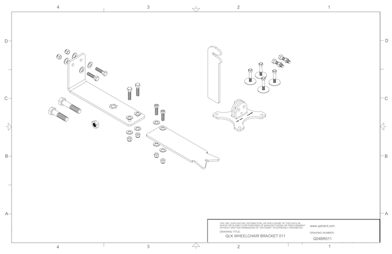 Q04BR011 q'straint qlk wheelchair docking system bracket