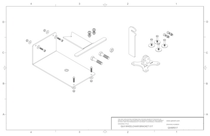 Q04BR017 q'straint qlk wheelchair docking system bracket