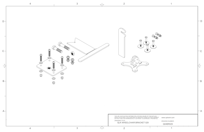 Q04BR029 q'straint qlk wheelchair docking system bracket