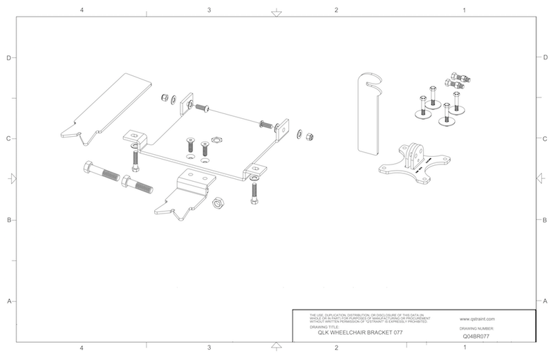 Q04BR077 Q'Straint QLK Docking System Bracket