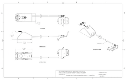 Cable Release Claw Assembly; (1) 50" Cable With Release Handle | Q8-6301-1