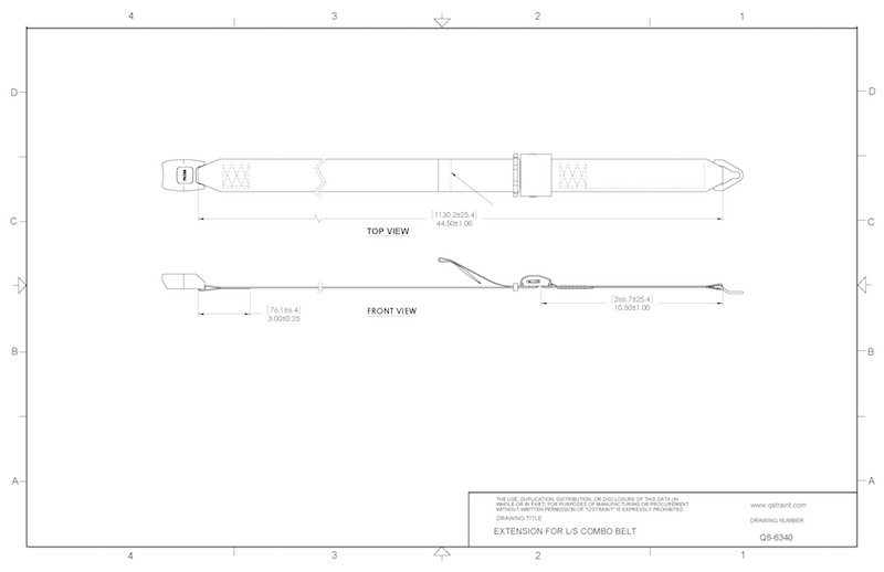Q'Straint Lap Belt Extension 40" | Q8-6340 wheelchairstrap.com