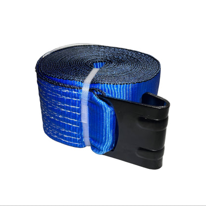4" x 30' Winch Strap w/ Flat Hook | Blue
