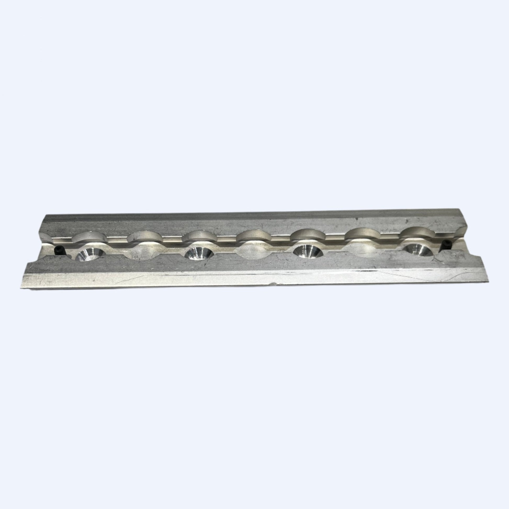 FE200763 | 8" L - Track Section, Flanged, with 1/4" Countersunk Mounting Holes - WheelchairStrap.com