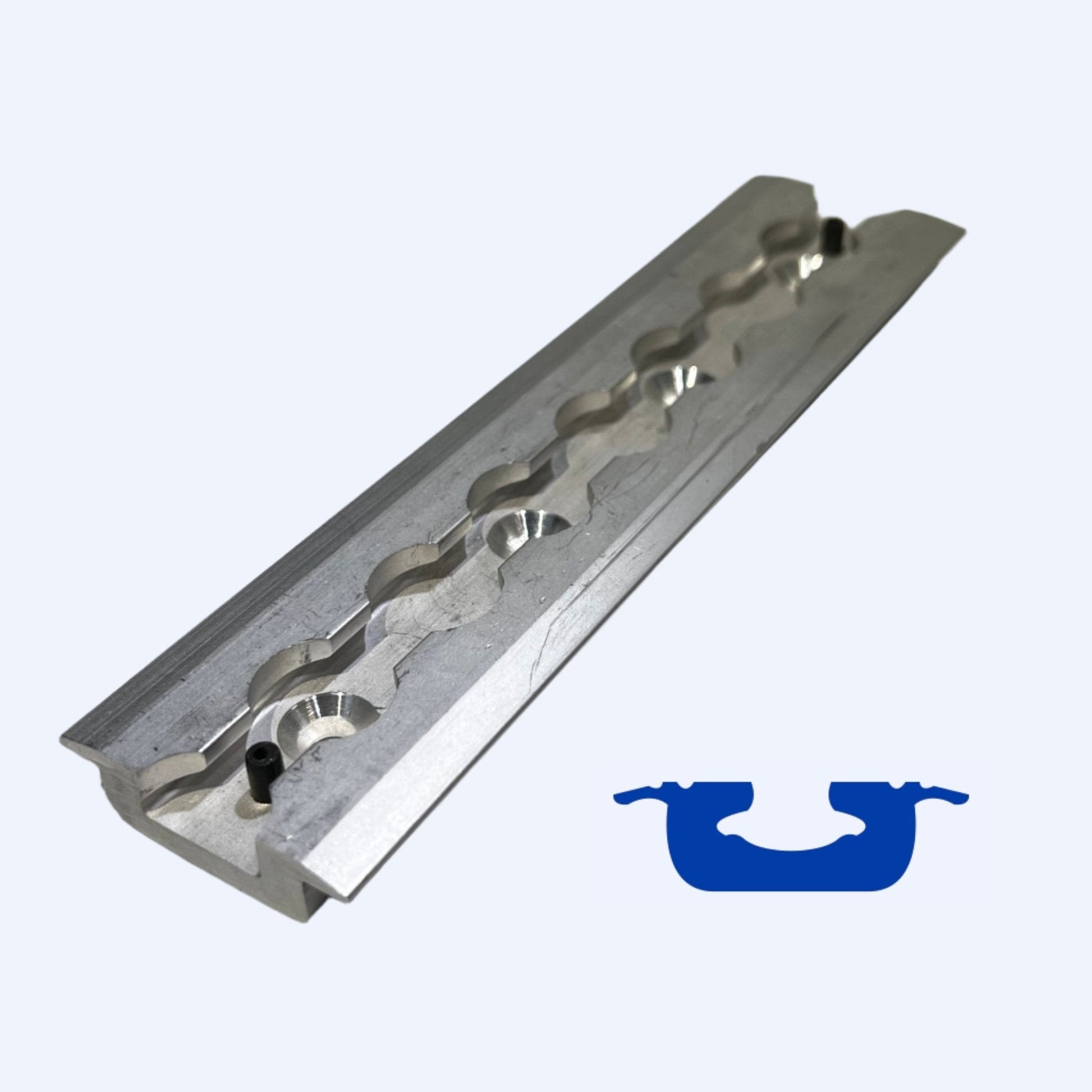 FE200763 | 8" L - Track Section, Flanged, with 1/4" Countersunk Mounting Holes - WheelchairStrap.com